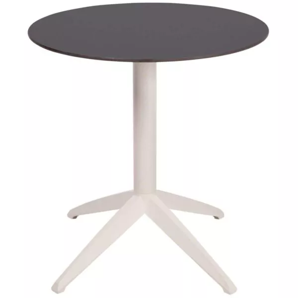 208 Table terrasse restaurant QUATRO Ronde Blanc Mobilier professionnel Ezpeleta 1