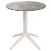 209 Table terrasse restaurant QUATRO Ronde Blanc Mobilier professionnel Ezpeleta 2