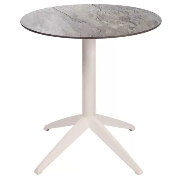 209 Table terrasse restaurant QUATRO Ronde Blanc Mobilier professionnel Ezpeleta 2