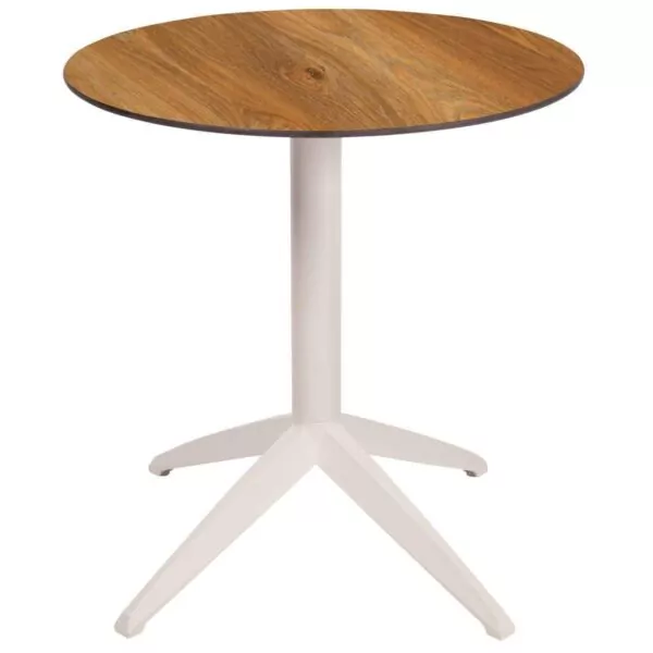 212 Table terrasse restaurant QUATRO Ronde Blanc Mobilier professionnel Ezpeleta 5