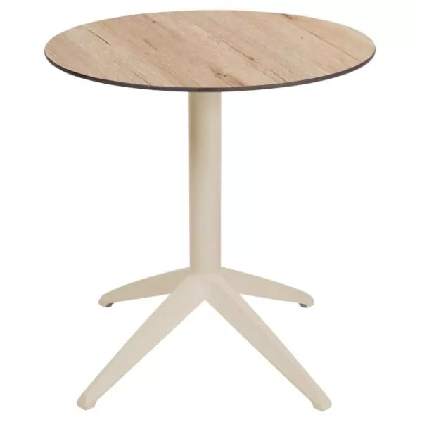 221 Table restaurant terrasse QUATRO Ronde Sable Mobilier CHR dexterieur Ezpeleta 2