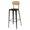 Tabouret dossier bois River : le confort rustique pour votre établissement JAB DESIGN - 1