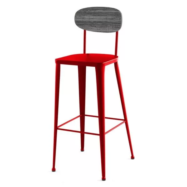 Tabouret dossier bois River : le confort rustique pour votre établissement JAB DESIGN - 2