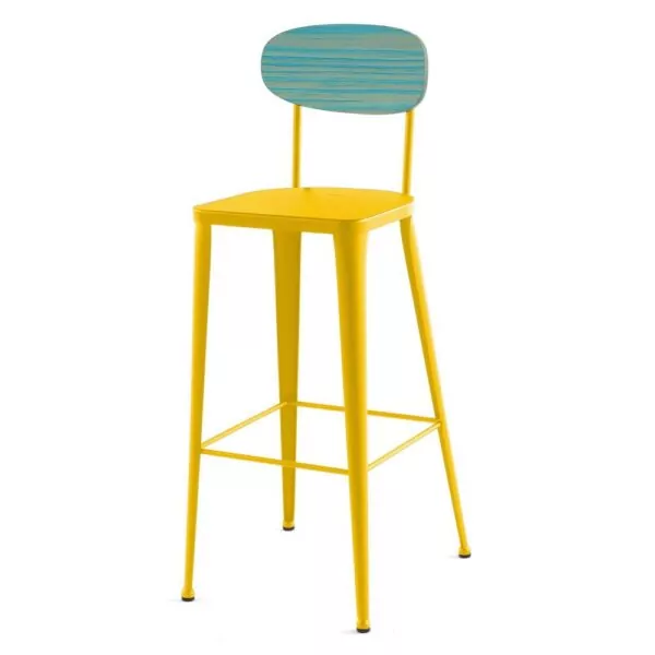 Tabouret dossier bois River : le confort rustique pour votre établissement JAB DESIGN - 5
