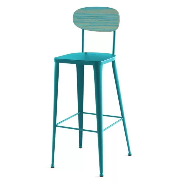 Tabouret dossier bois River : le confort rustique pour votre établissement JAB DESIGN - 6